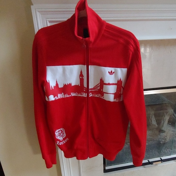 adidas Other - Adidas l Vintage Retro Red London Skyline Jacket